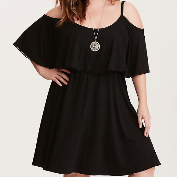 torrid black cold shoulder dress
